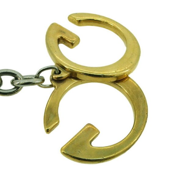 GUCCI key chain double-G Gold & Silver hardware Authentic - Picture 6 of 8
